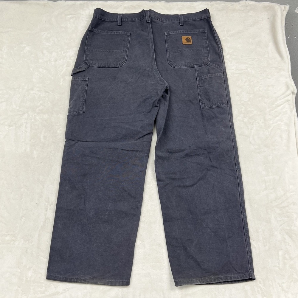 Carhartt Carpenter Pants Mens 40x30 Black Loose Fit Canvas Utility Work Trousers